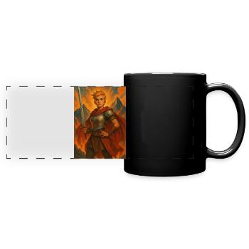 Heroine knight in the fire - Full Colour Panoramic Mug - black - Front