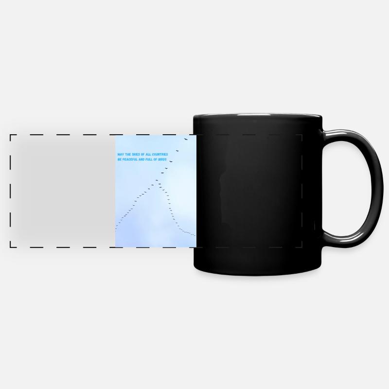 Birds in the sky - Full Colour Panoramic Mug - black
