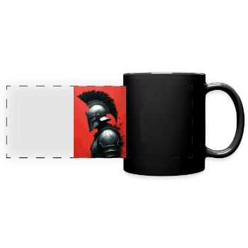 Rouge guerrier spartiate - Mug panoramique uni - noir - Devant