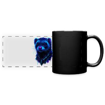 Furet Cosmique aux Éclats de Lumière Néon - Mug panoramique uni - noir - Devant