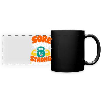 Sore Today Strong Tomorrow Kettlebell Fitness - Panorama-Tasse farbig - Schwarz - Vorne