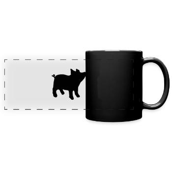 schwein - Panorama-Tasse farbig - Schwarz - Vorne