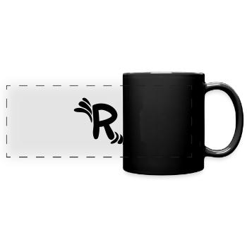 Letter R & Pattern - Full Colour Panoramic Mug - black - Front