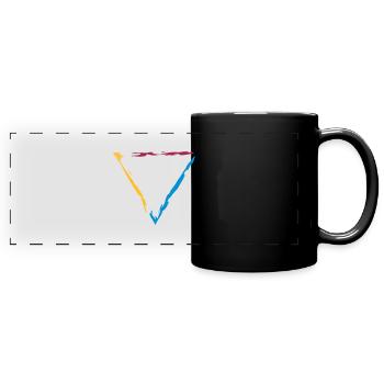 buntes dreieck rahmen umrandung dekorativ cool des - Panorama-Tasse farbig - Schwarz - Vorne