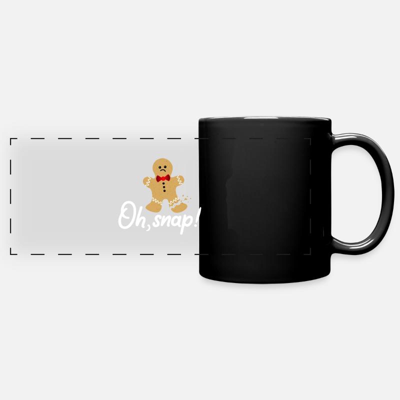 Oh Snap Gingerbread - Full Colour Panoramic Mug - black