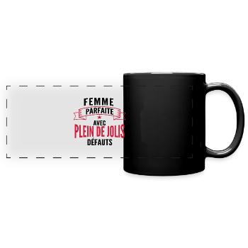 femme parfaite - humour - Mug panoramique uni - noir - Devant