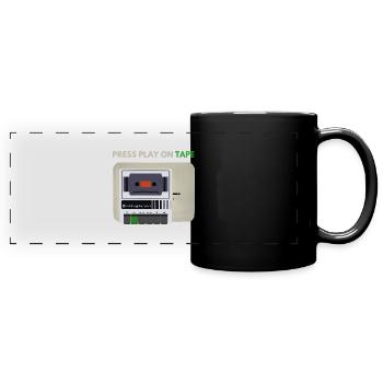 press play on tape - Full Colour Panoramic Mug - black - Front