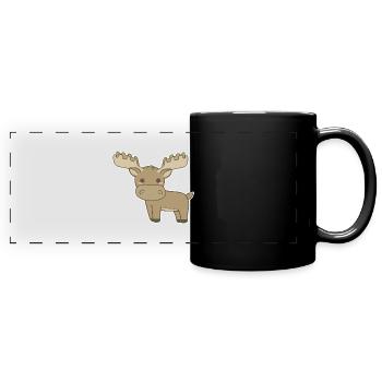 Elch - Panorama-Tasse farbig - Schwarz - Vorne