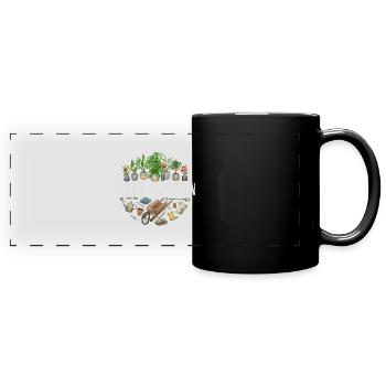 Reine du jardin - Mug panoramique uni - noir - Devant