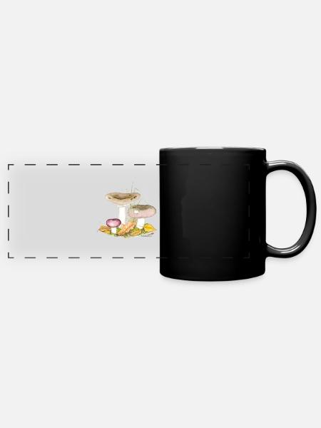 Russula cyanoxantha - Full Colour Panoramic Mug - black