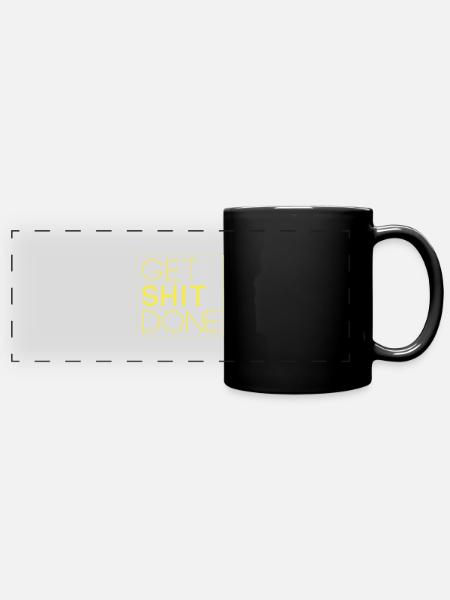 Scheiße erledigen - Panorama-Tasse farbig - Schwarz