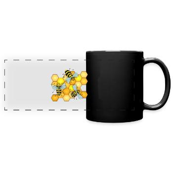 Insekten - Panorama-Tasse farbig - Schwarz - Vorne