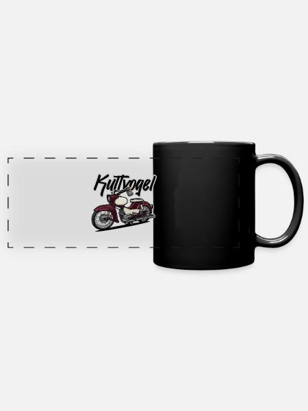Star (rot) // Illustration - Panorama-Tasse farbig - Schwarz