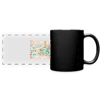 Dragon Slayer Knight Ren Faire LARP, Renaissance - Panorama-Tasse farbig - Schwarz - Vorne