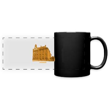 Storkow Mark Rathaus or Spree Brandenburg - Full Colour Panoramic Mug - black - Front