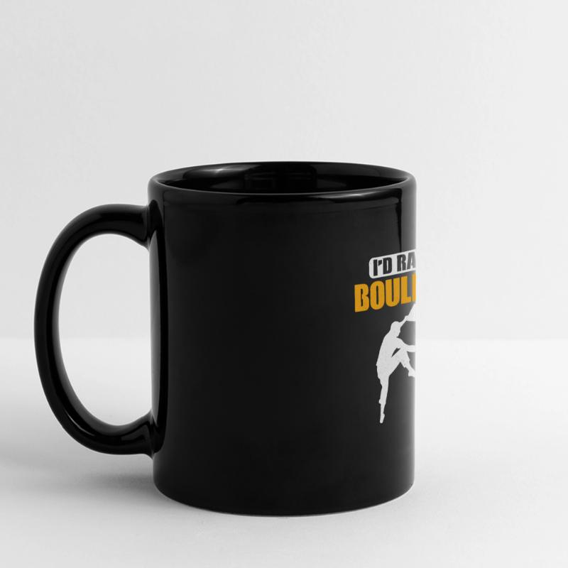 I'd Rather Be Bouldering Climbing Boulder Panorama-Tasse farbig