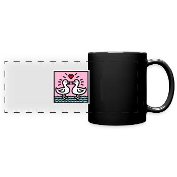 Amour de canard - Mug panoramique uni - noir - Devant