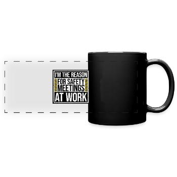 C’est drôle que je sois la raison des réunions de sécurité au travail - Mug panoramique uni - noir - Devant