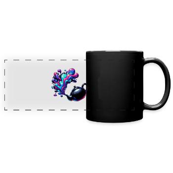 Magical Cosmic Teapot - Full Colour Panoramic Mug - black - Front