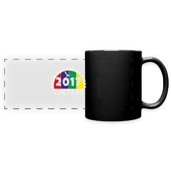 Jahrgang 2017 Retro - Bursdag - Panorama-Tasse farbig - Schwarz - Vorne