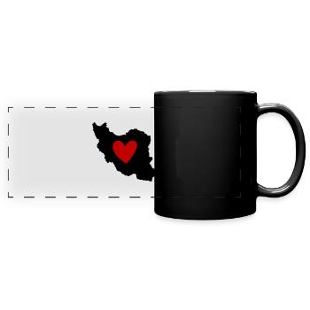 Iran Persia Love Heart - Full Colour Panoramic Mug - black - Front