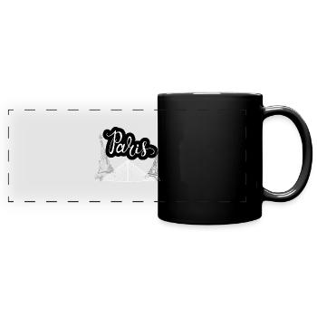 Stadt Paris - Panorama-Tasse farbig - Schwarz - Vorne