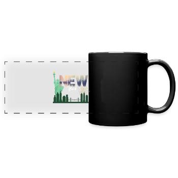 Ville de New York - Mug panoramique uni - noir - Devant