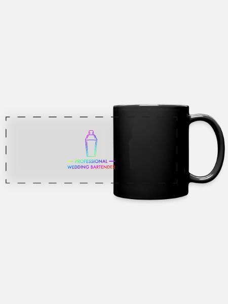 Barman de mariage Cocktail Long Drink Cadeau - Mug panoramique uni - noir