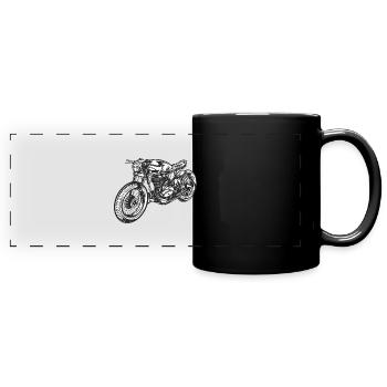 Biker / Motorcycle / motorrad design - Panorama-Tasse farbig - Schwarz - Vorne