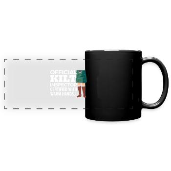Schottischer Kilt Spruch Schottenrock Schottland - Panorama-Tasse farbig - Schwarz - Vorne