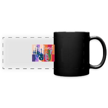Big band jazz saxophone trumpet trombone gift - Full Colour Panoramic Mug - black - Front