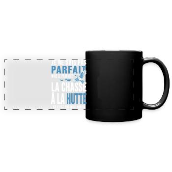 Chasseur chasse à la hutte cadeau cool chasse - Mug panoramique uni - noir - Devant