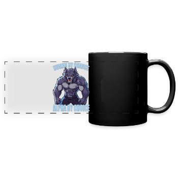 Humain Par hasard Alpha Par choix Cool En colère Alpha - Mug panoramique uni - noir - Devant