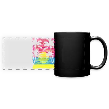 Sunset Paradise - Panorama-Tasse farbig - Schwarz - Vorne