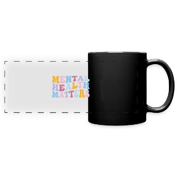 La santé mentale, ça compte - Maladie du cerveau humain - Mug panoramique uni - noir - Devant