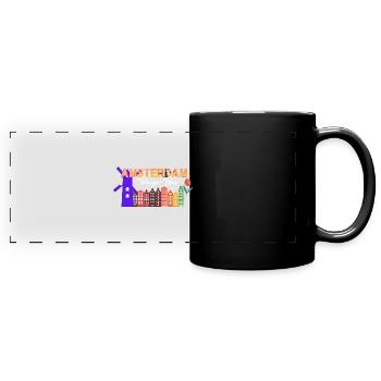Ville d'Amsterdam - Full Colour Panoramic Mug - black - Front
