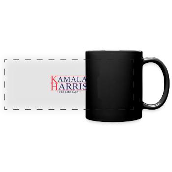 Kamala Yes She Can 2024 - Kamala For President - Full Colour Panoramic Mug - black - Front