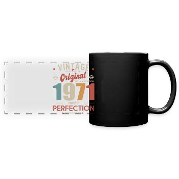 Vintage Original 1971 Geburtstagsgeschenk 51 Jahre - Panorama-Tasse farbig - Schwarz - Vorne