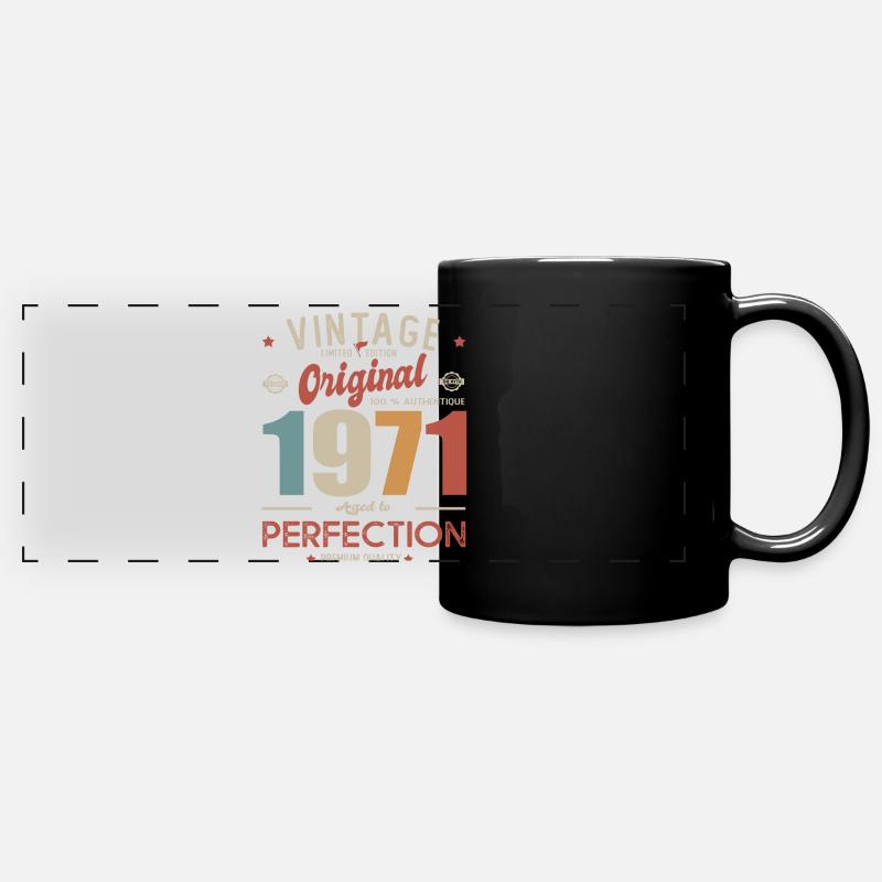 vintage original 1971 cadeau anniversaire 52 ans - Mug panoramique uni - noir
