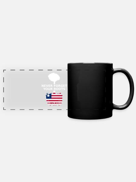 Liberia Never Forget Your Roots - Full Colour Panoramic Mug - black