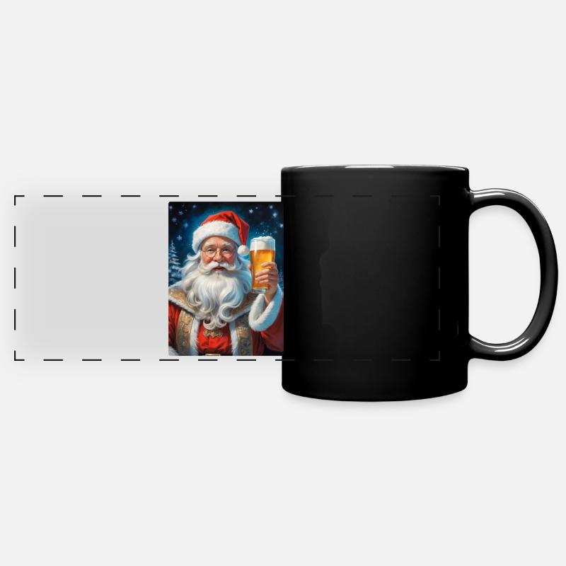 Christmas Santa Claus Beer 1.1 - Full Colour Panoramic Mug - black