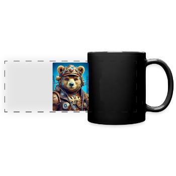 Steampunk Bear 1.1 - Full Colour Panoramic Mug - black - Front