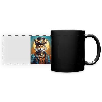 Steampunk Wolf 1.16 - Panorama-Tasse farbig - Schwarz - Vorne