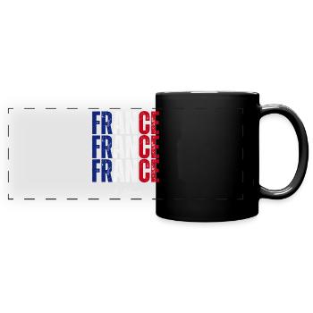 Flag of France, French pride - Full Colour Panoramic Mug - black - Front