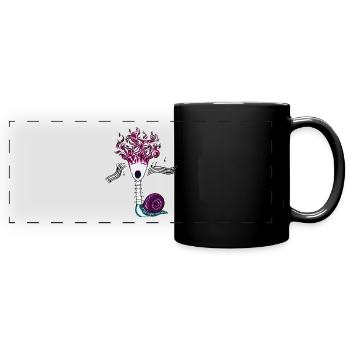 Flamme Songs Backbone-Schnecke - Panorama-Tasse farbig - Schwarz - Vorne