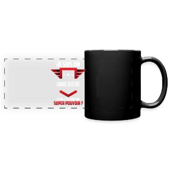 connard qui de chire - Mug panoramique uni - noir - Devant
