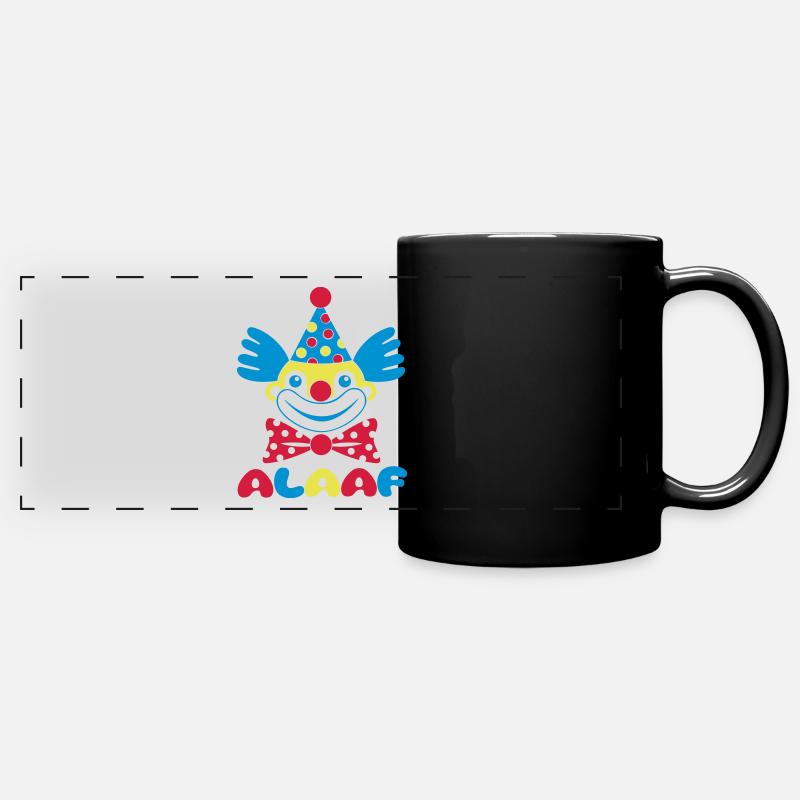 Fasching Karneval Clown ALAAF 1, 2 oder 3 Farben - Panorama-Tasse farbig - Schwarz