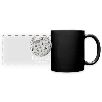 Papapedia wikpedia papa papa cadeau nouveau papa - Mug panoramique uni - noir - Devant