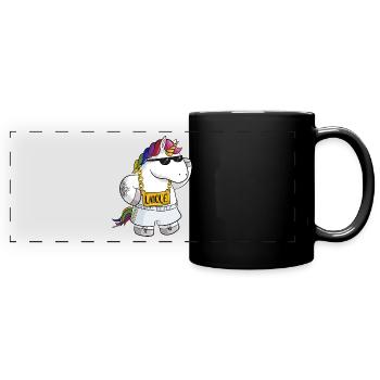 Licorne de dessin animé unique - Mug panoramique uni - noir - Devant