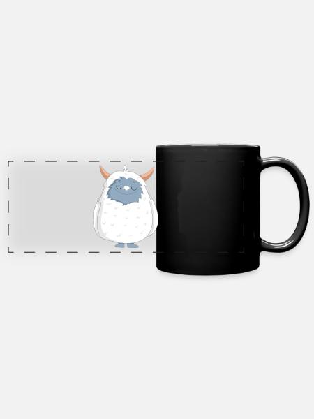 Yeti - Panorama-Tasse farbig - Schwarz
